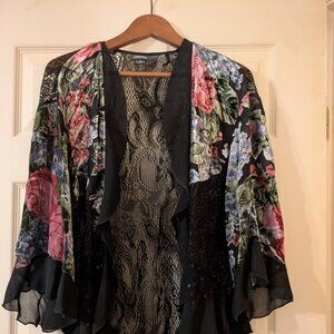 Festive elegant lace and velvet coverlet